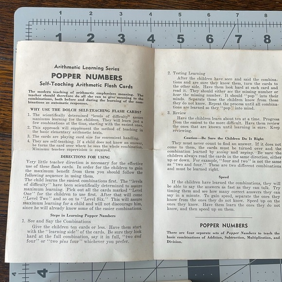 Pair, vintage Dolch popper numbers Arithmetic Learning Series, flashcards, c1958 - Picture 7 of 11
